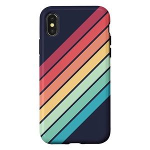 iPhone X/XS Rainbow 70s Retro Stripes Case